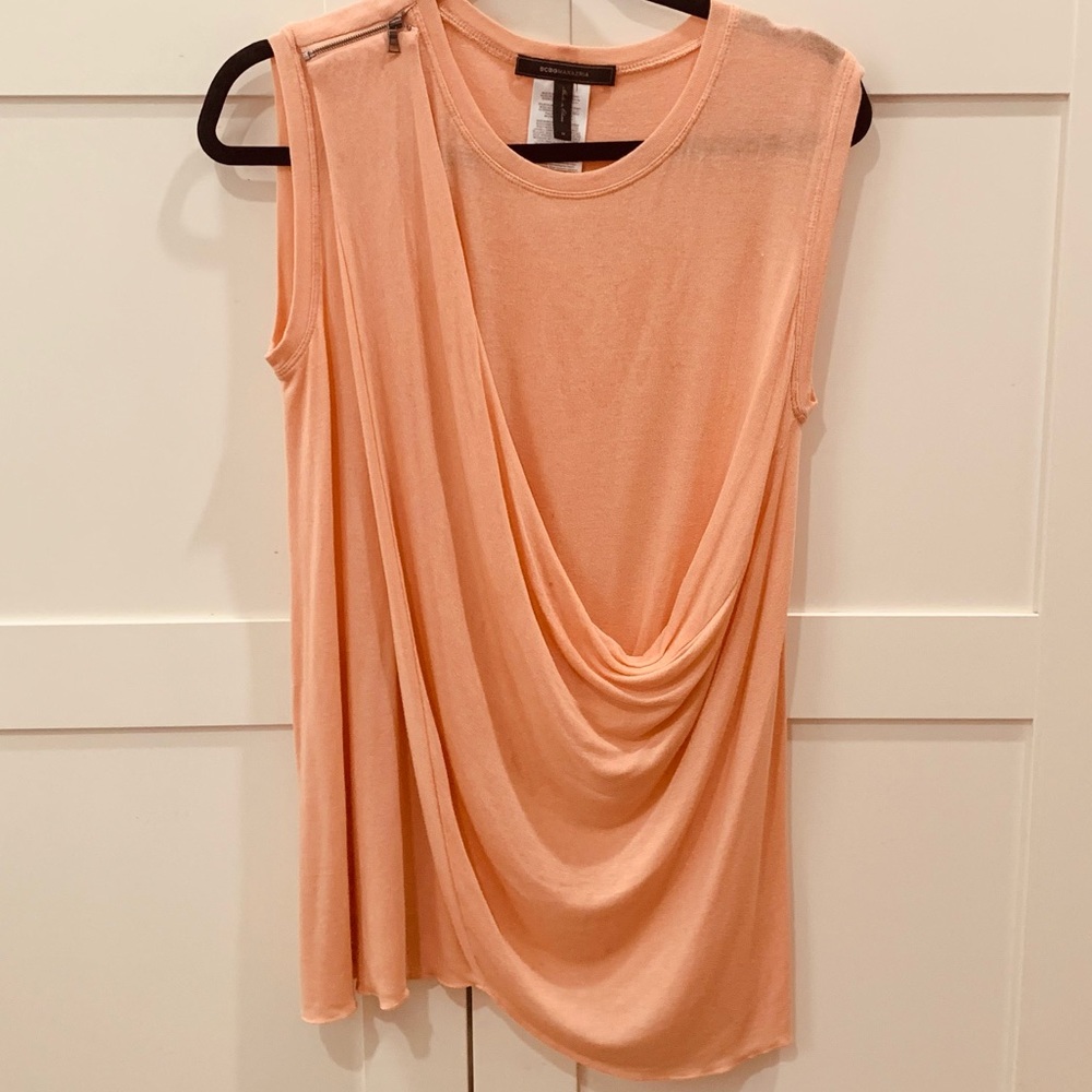 BCBG Maxazria Orange Flowy & Light Tank Top Sz M